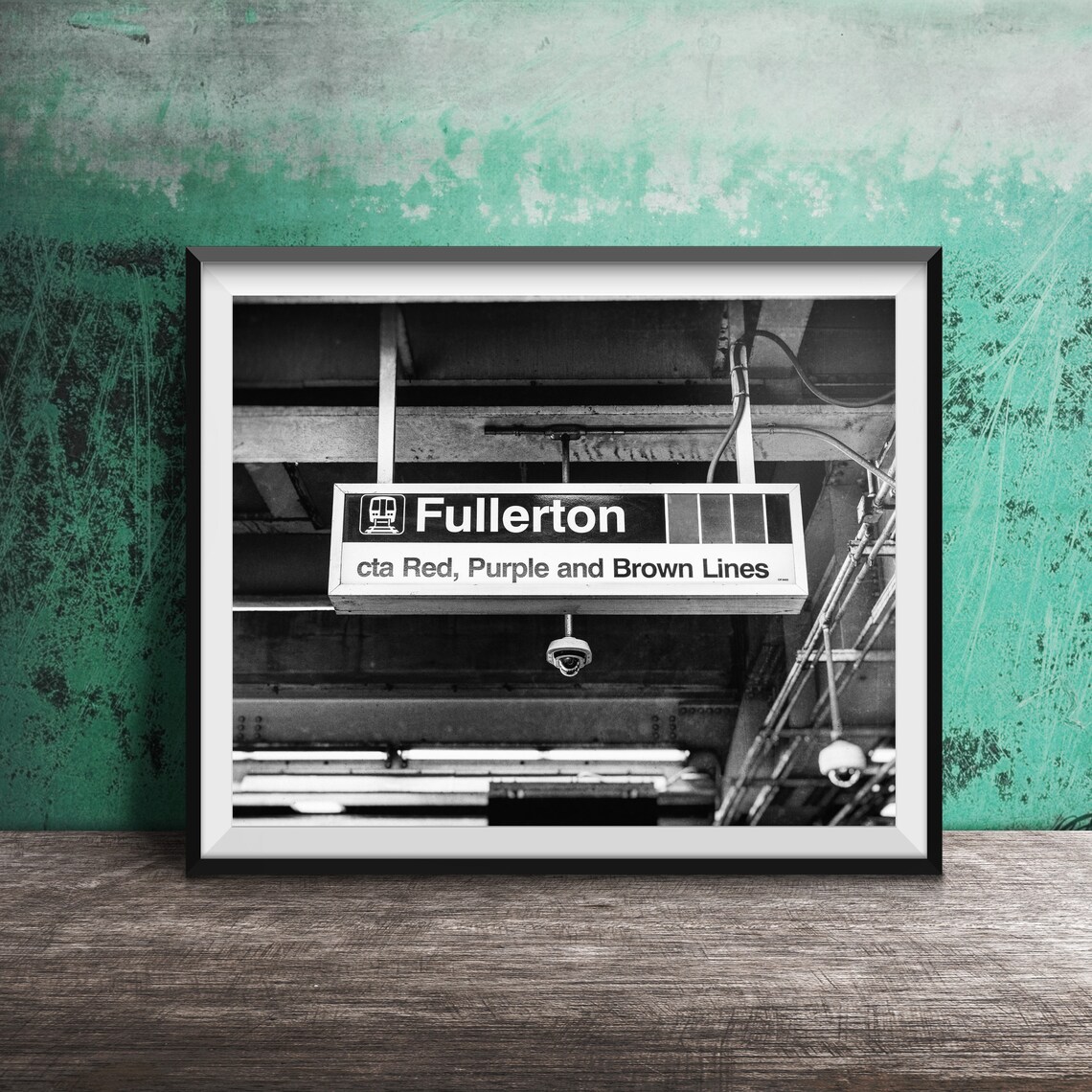Chicago CTA Sign, Fullerton Brown Purple Line Travel Poster - Image 2