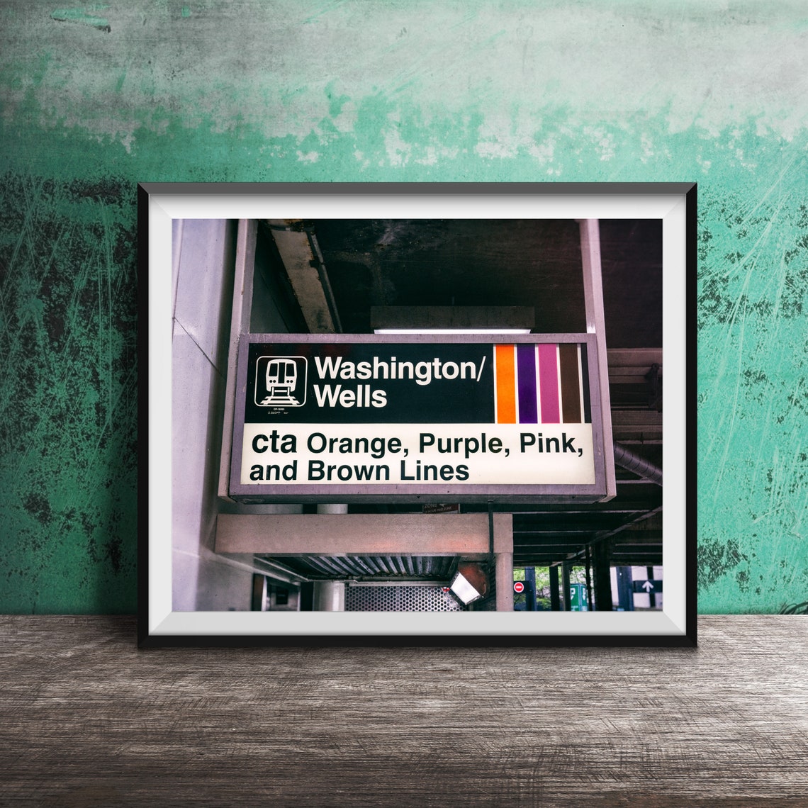 CTA Washington Wells Station Sign Chicago Transit Photo Poster