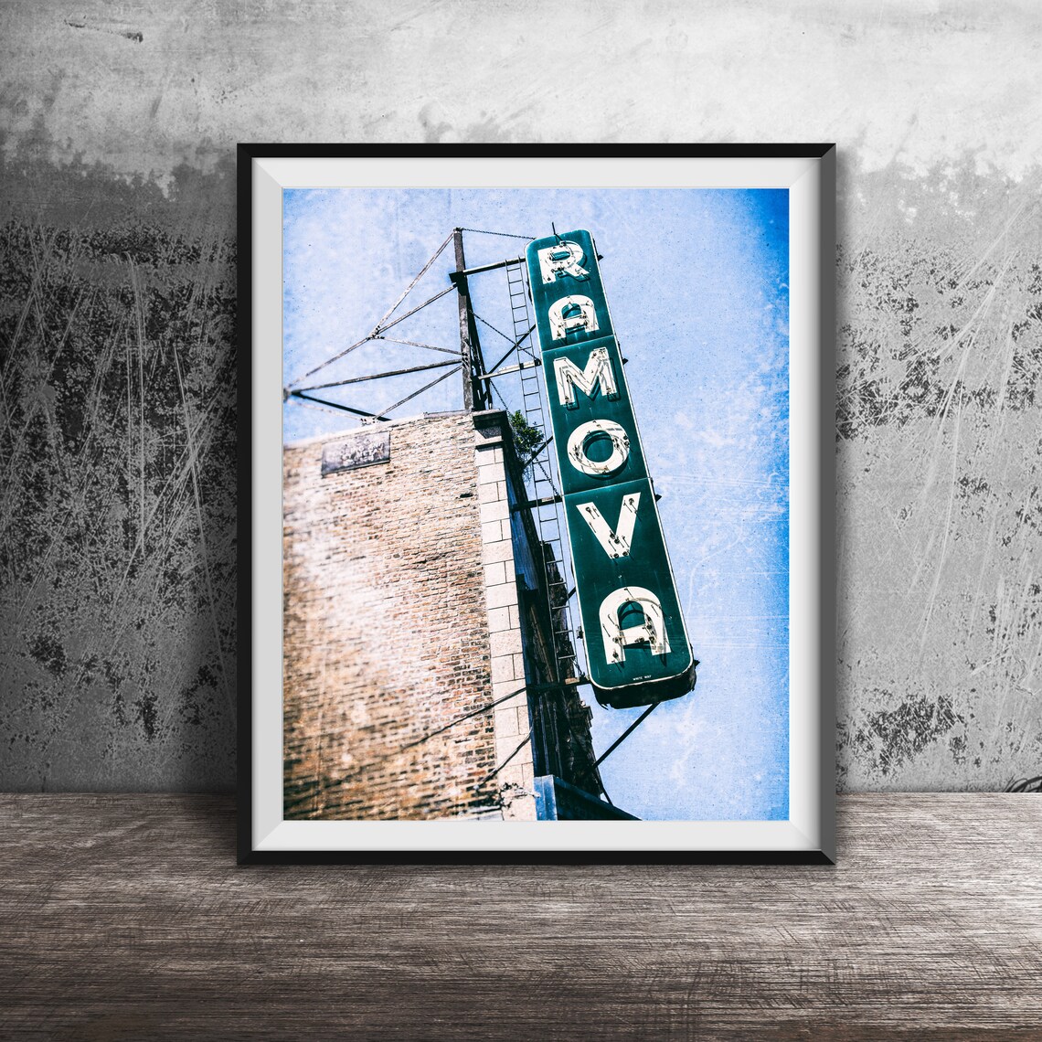 Bridgeport Chicago Ramova Theatre Neon Sign Poster
