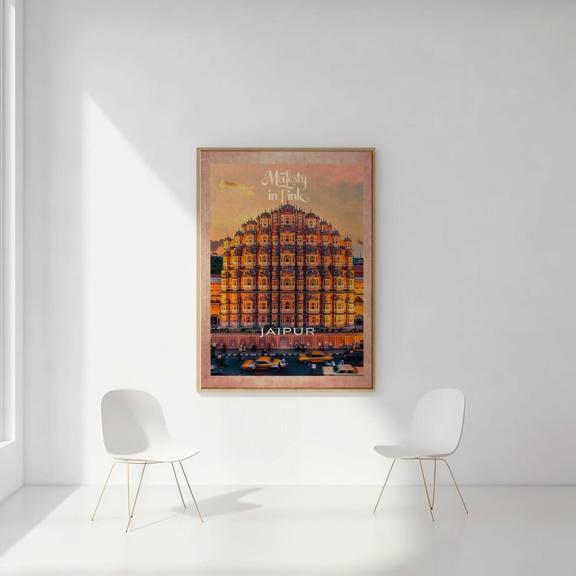 Jaipur Hawa Mahal Majesty in Pink Palace India Travel Poster - Image 2