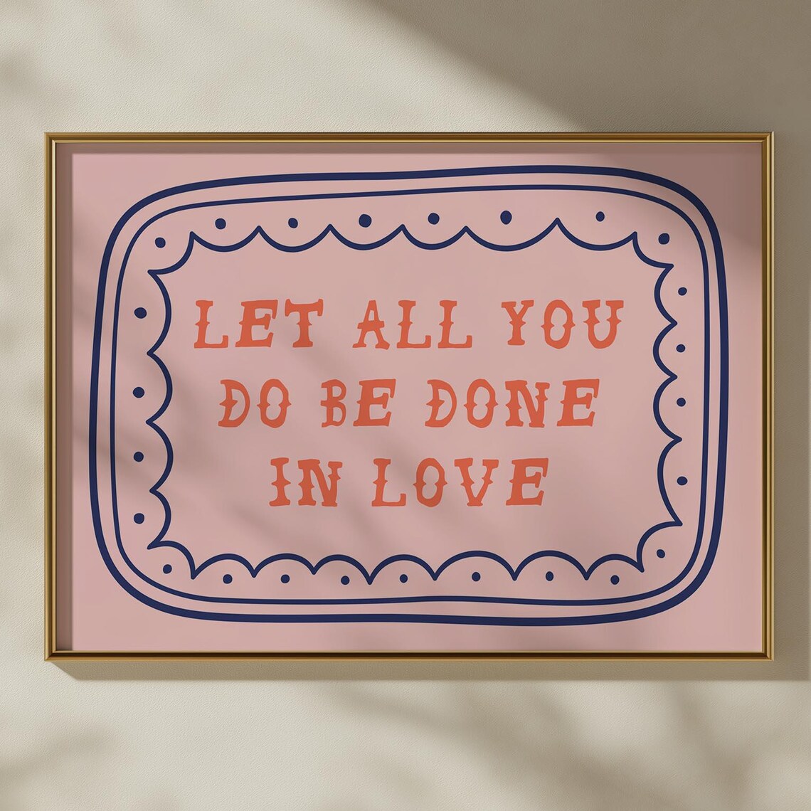 Vintage Pink Bible Verse Wall Art Handdrawn Scripture