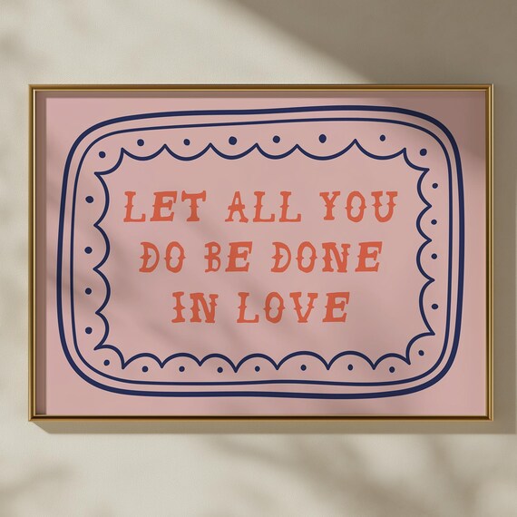 Vintage Pink Bible Verse Wall Art Handdrawn Scripture