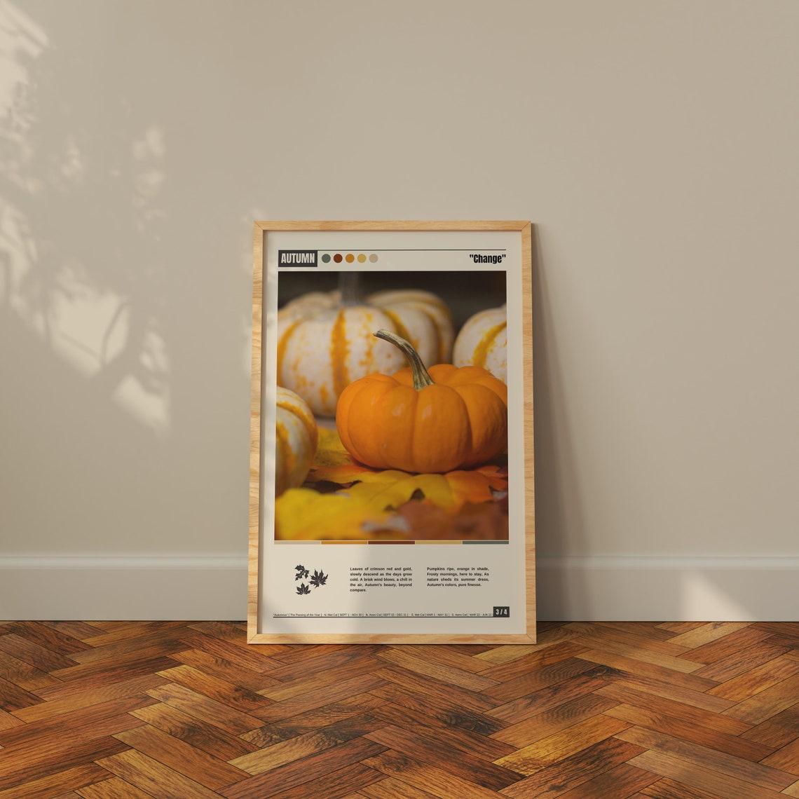 Autumn Harvest Mini Pumpkins Change Fall Thanksgiving Decor Poster - Image 2