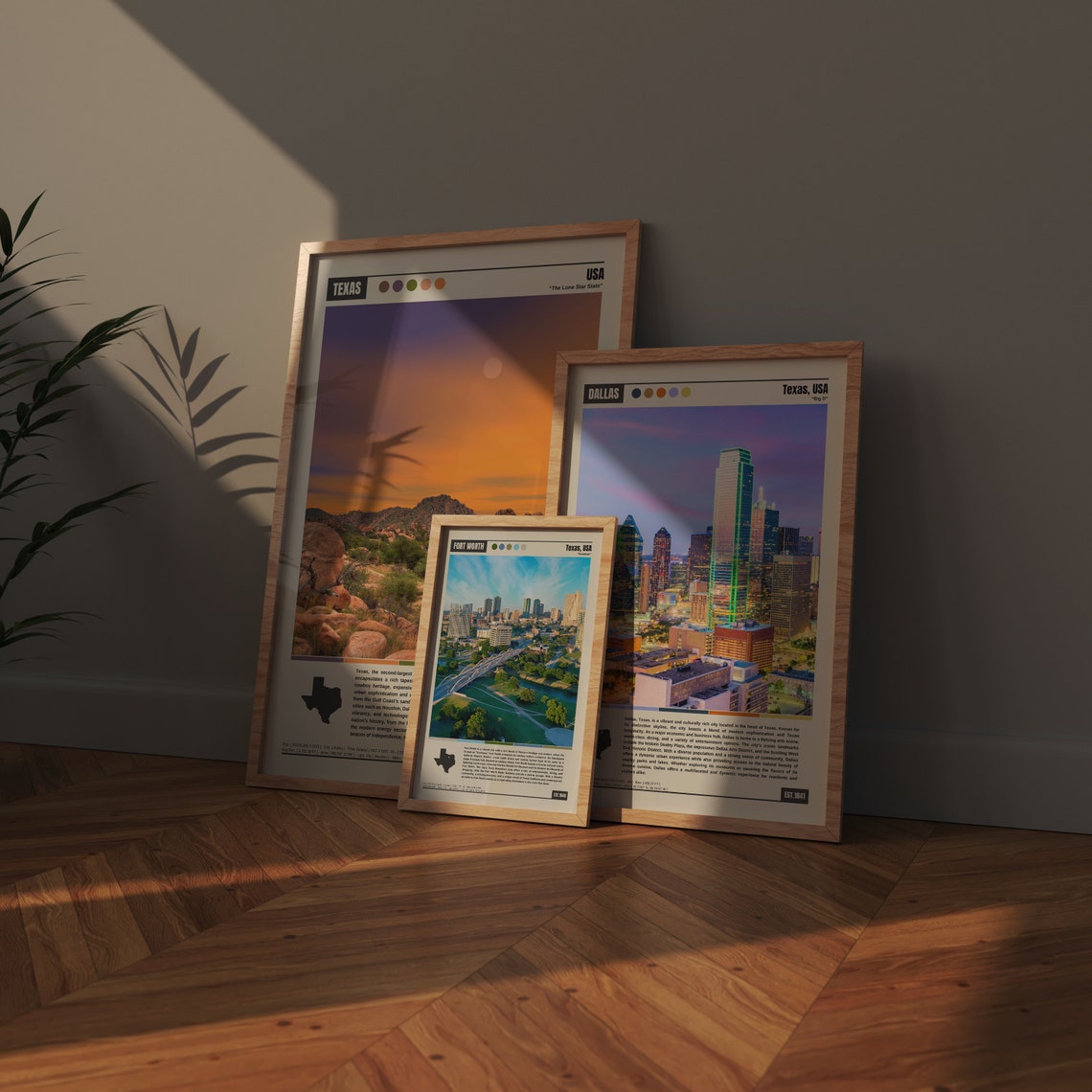 Fort Worth Texas Cowtown Downtown Skyline Bridge View Poster - Image 4