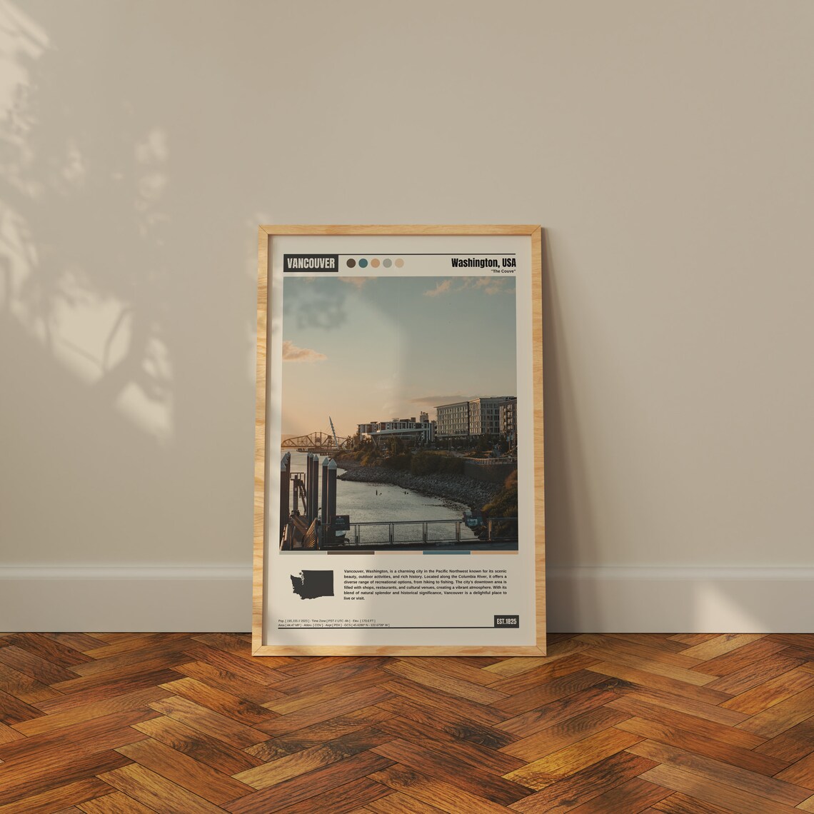 Vancouver Washington Waterfront The Couve Columbia River Travel Poster - Image 3