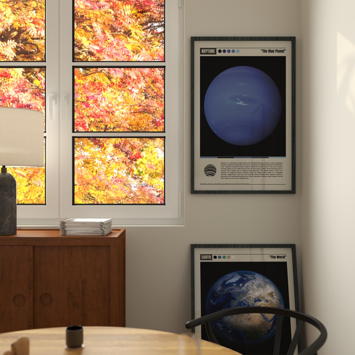Neptune The Blue Planet Ice Giant Full Disc Space Photo Poster - Image 2