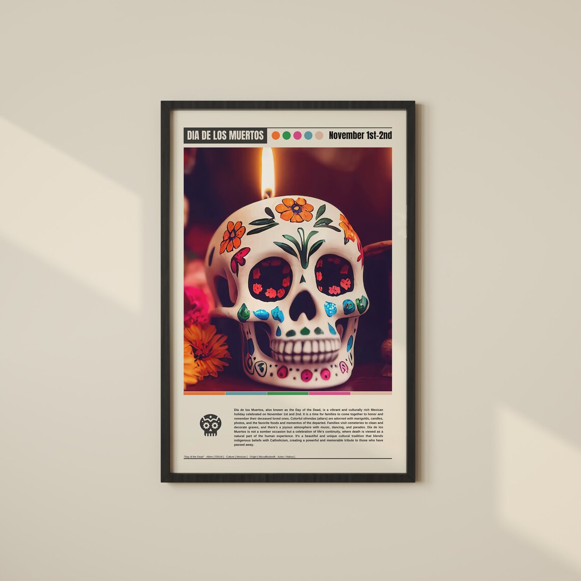 Day Of The Dead Poster, Dia De Muertos Wall Art