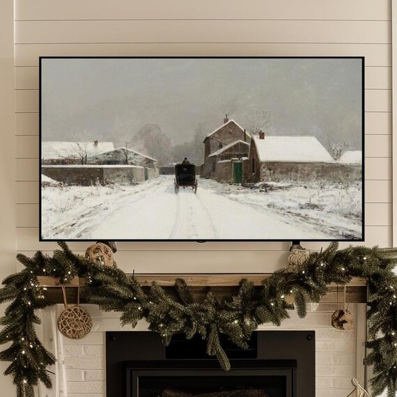 Moody Winter Landscape 4k Tv Art For Frame Tv Farmhouse Decor Art For Frame Tv Instant