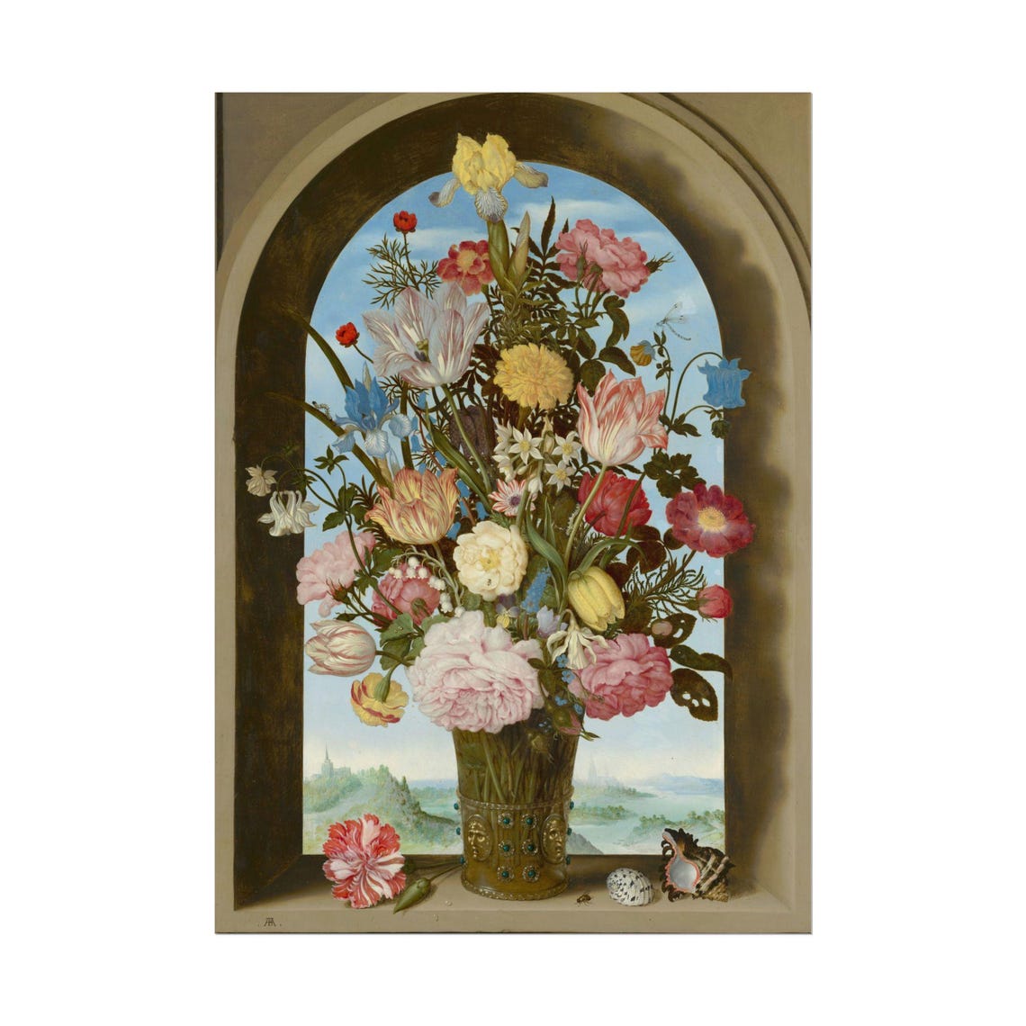 Ambrosius Bosschaert Flower Vase in Window Classic Still Life Poster - Image 3