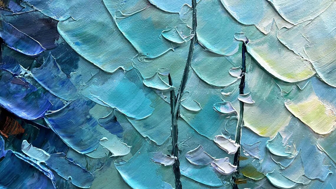 Abstract Serene Forest Landscape Art Print - Image 2