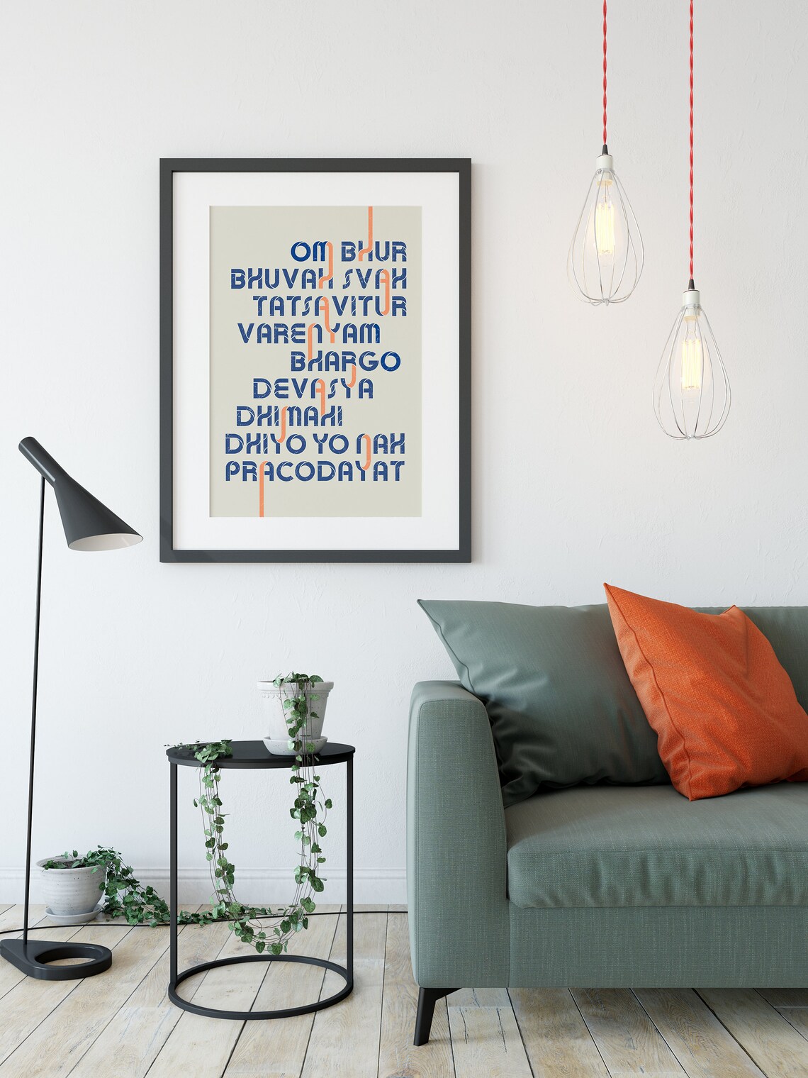 Gayatri Mantra - Blue Orange Art - Image 3