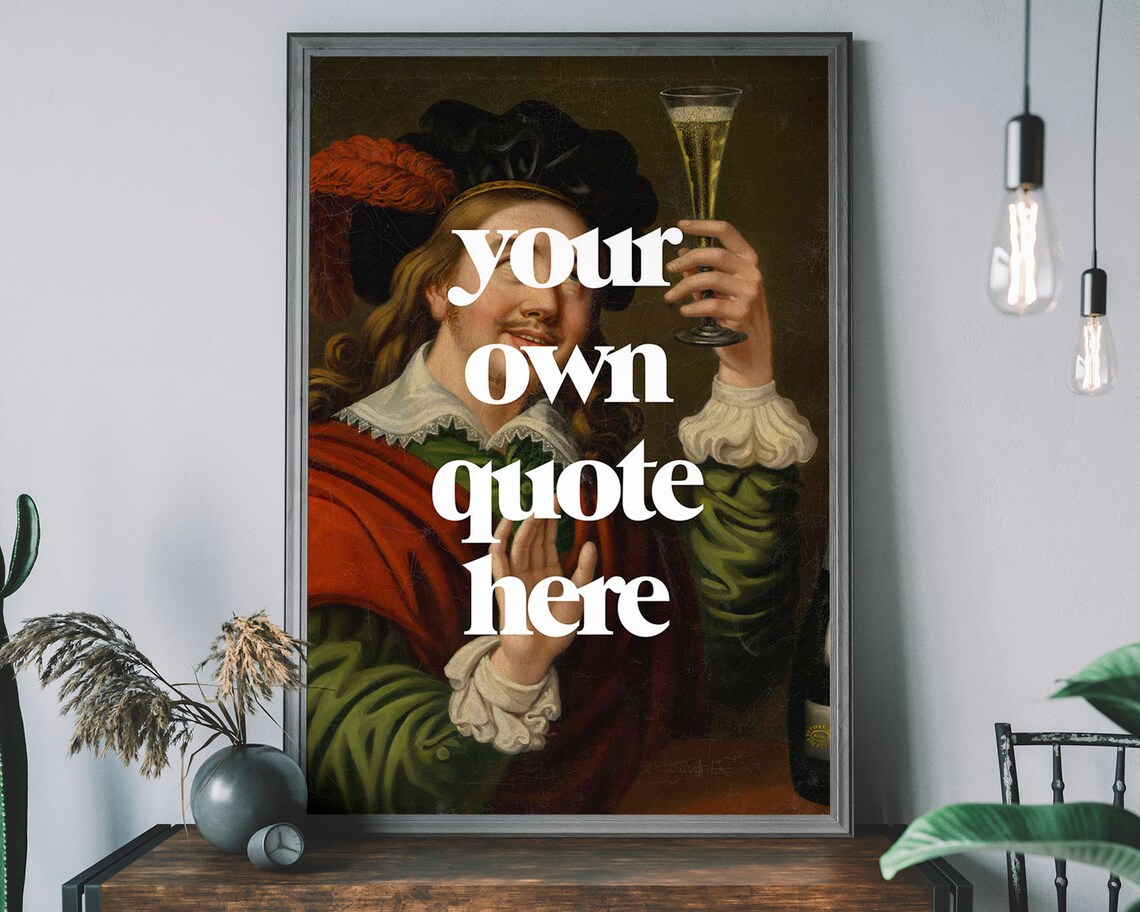 Personalised Renaissance Art Print, Quirky Gift