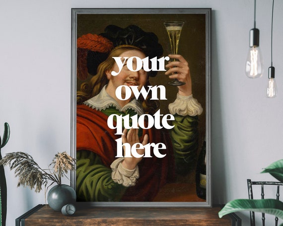 Personalised Renaissance Art Print, Quirky Gift