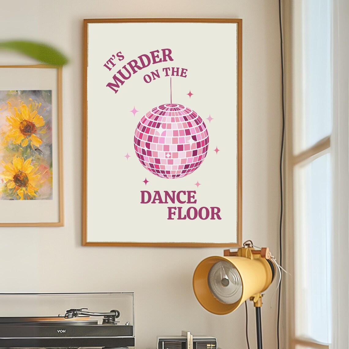 Disco Ball Poster, Retro Funky Kitchen Decor