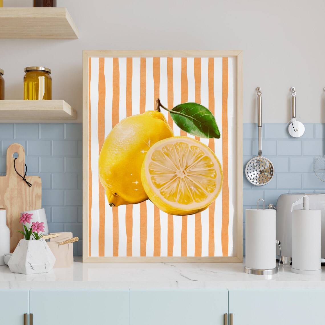 Lemon Art Print, Modern Kitchen Wall Decor - Image 4