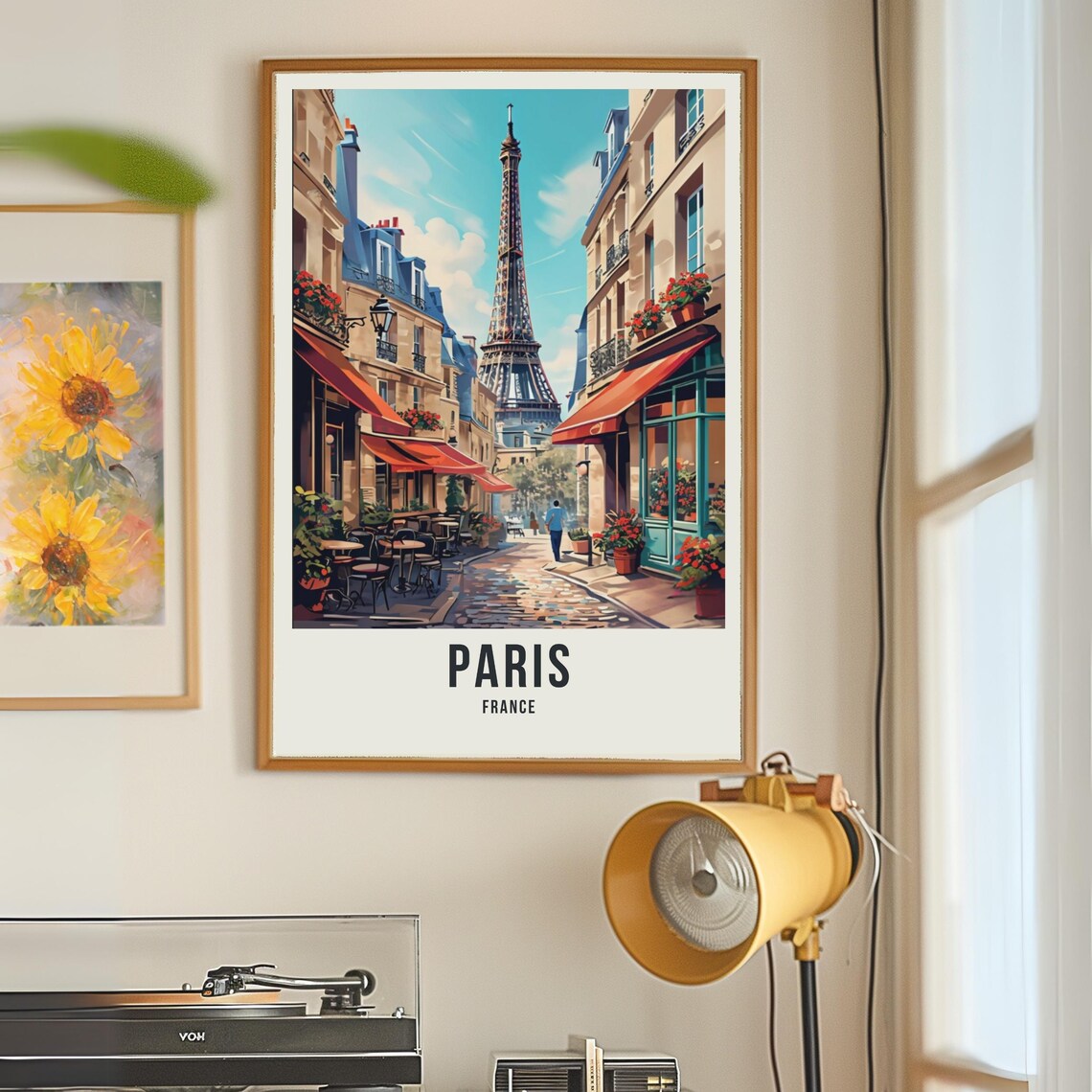 Paris Eiffel Tower Travel Poster, Parisian Decor