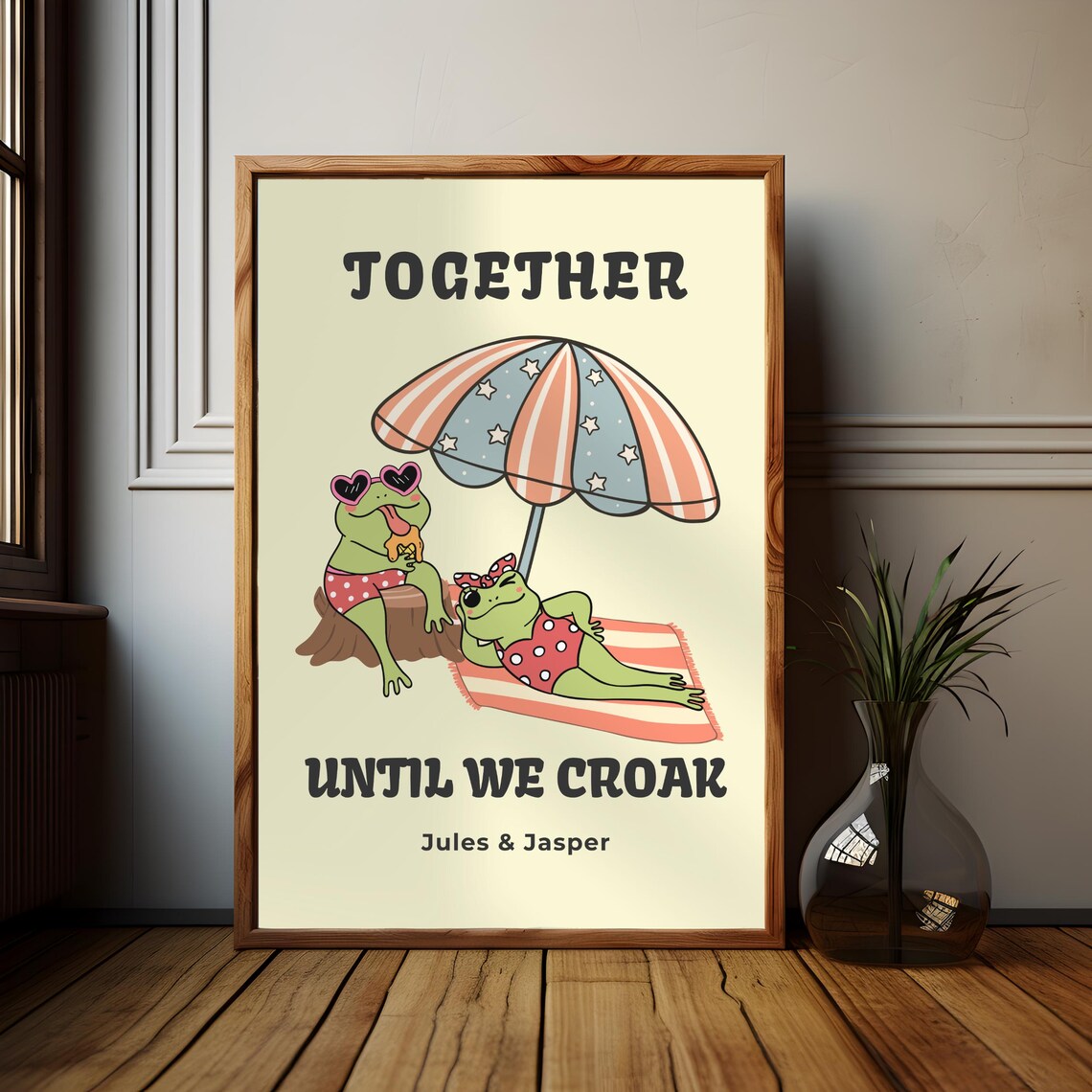 Personalised Couple Print, Retro Love Poster - Image 2