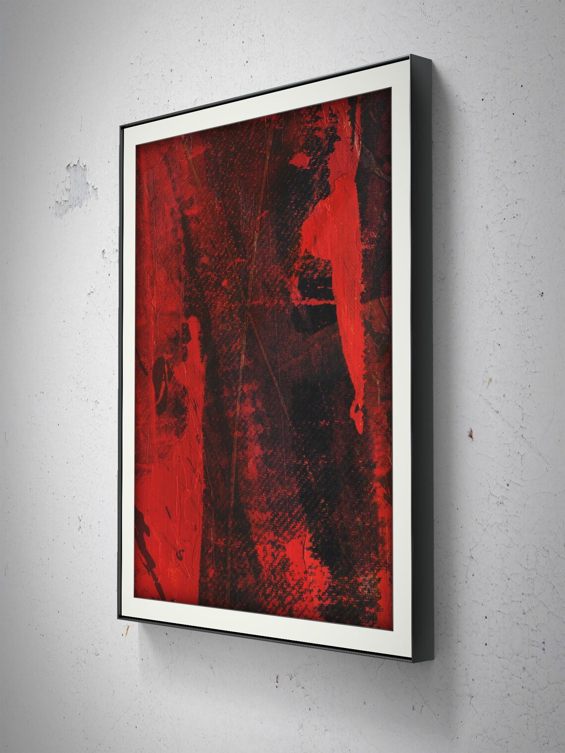Abstract Dark Nature Painting, Acrylic Brushstrokes - Image 2