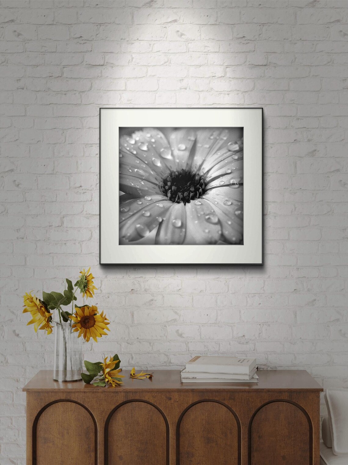 Black And White Flower Close-Up, Elegant Floral Art