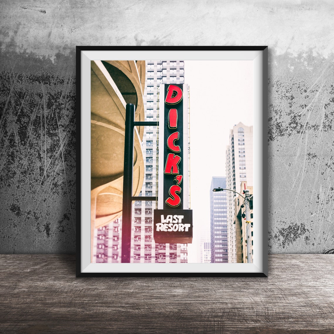 Dick's Last Resort Chicago River North Vertical Neon Sign Poster