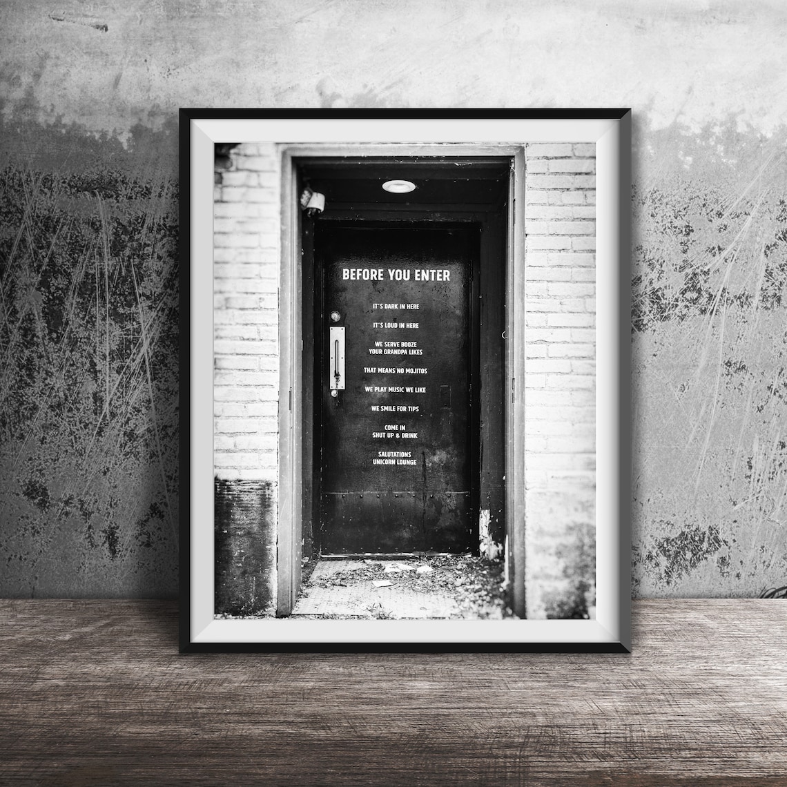 No Mojitos Kitchen Bar Art Sign Print Unframed Art Photography Print Neon Sign Photo Urban Photography Dive Bar Door Photography - Image 2