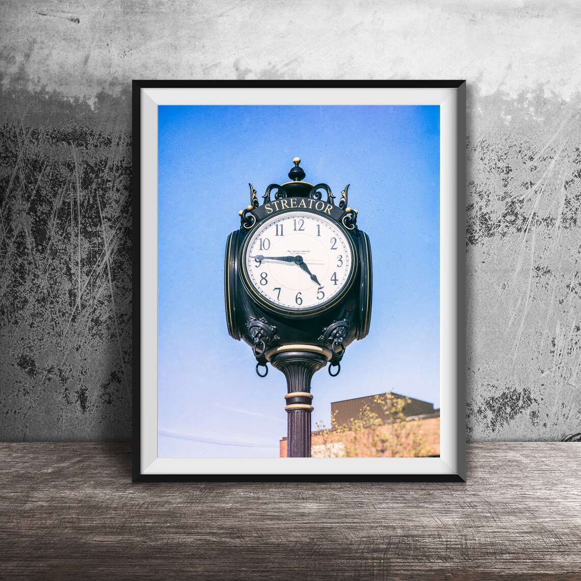 Streator Illinois Ornate Vintage Street Clock Photography Poster