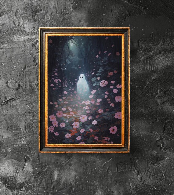 In The Flower Forest Poster Spooky Art Cute Halloween Funny Print