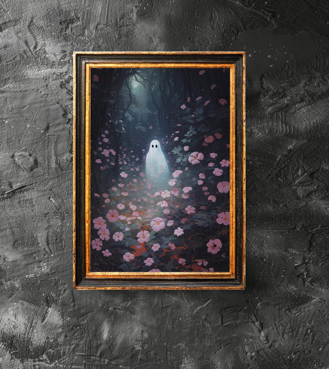 In The Flower Forest Poster Spooky Art Cute Halloween Funny Print