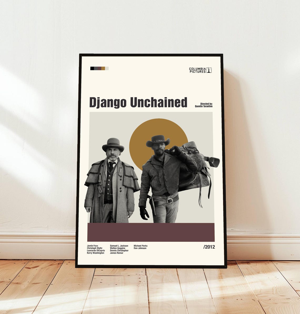 Django Unchained Jamie Foxx Christoph Waltz 2012 Western Movie Poster