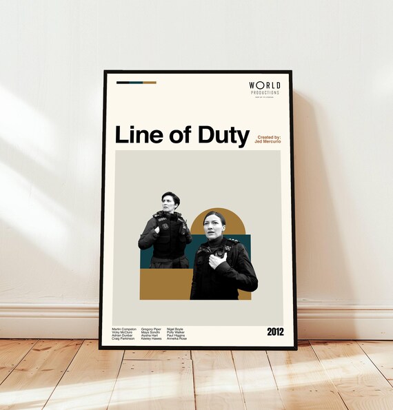 Line of Duty BBC TV Series Minimalist Midcentury Fan Art Poster