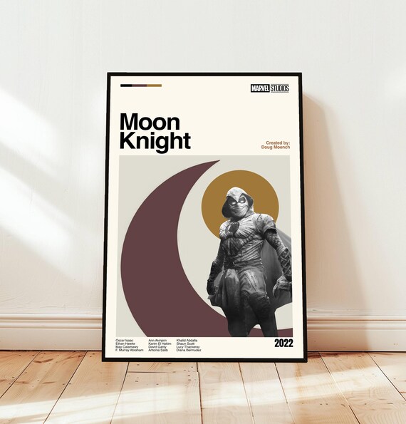 Moon Knight 2022 Marvel Minimalist Midcentury Superhero Series Art Poster