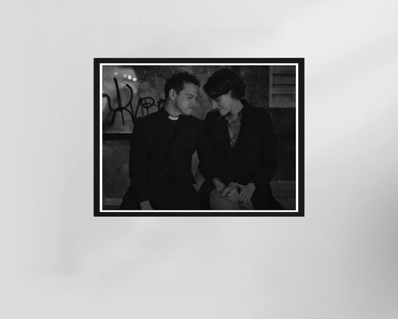Fleabag TV Series Hot Priest Couple Scene Black and White Gallery Print
