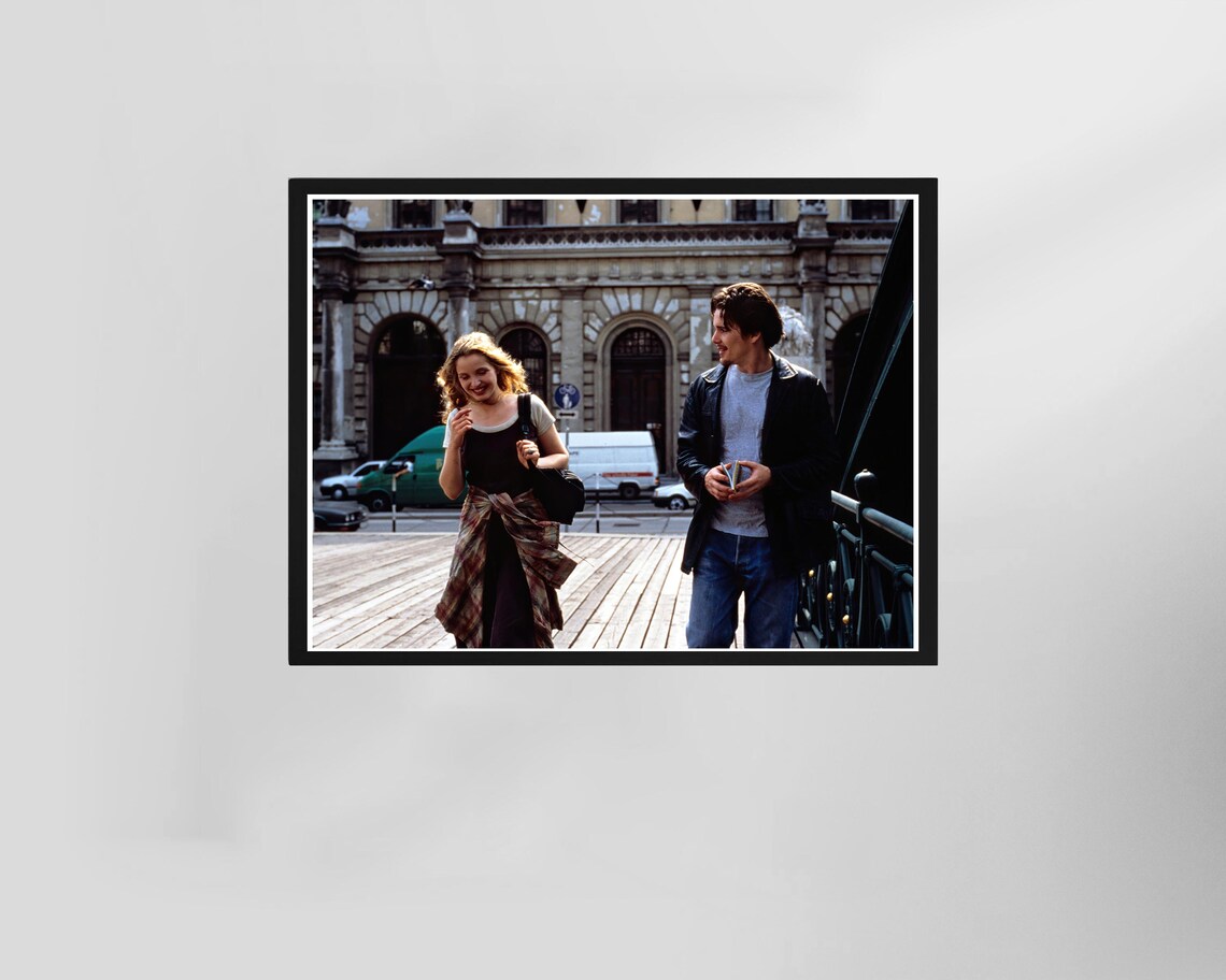 Before Sunrise Movie Poster With Ethan Hawke And Julie Delpy In Vienna
