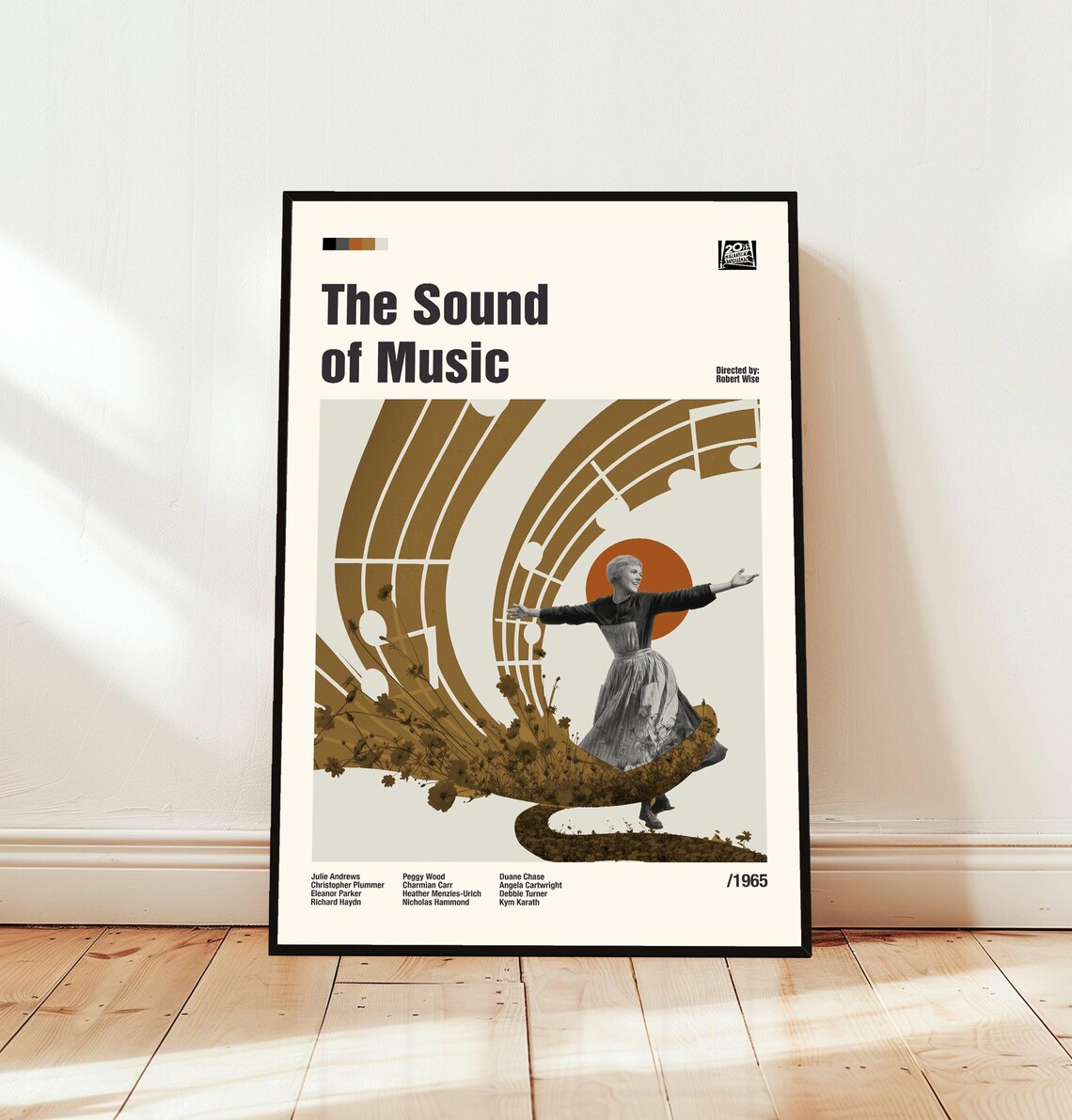 The Sound of Music 1965 Minimalist Movie Poster with Julie Andrews