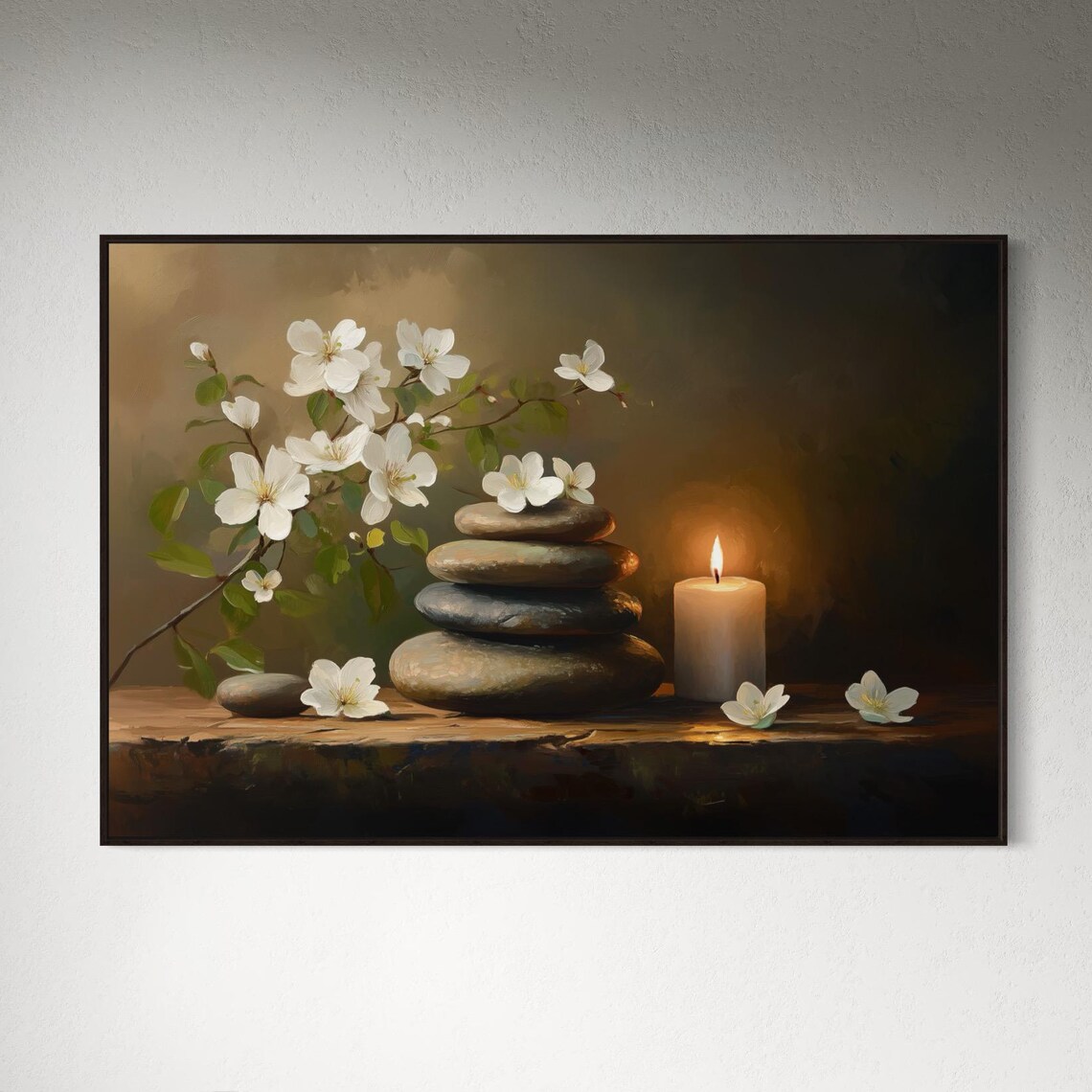 Zen Candle Still Life, Spa-Inspired Art Print