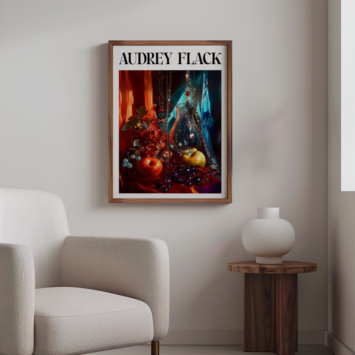 Audrey Flack Hanging Chains Carafe Apples Grapes Still Life Art Print - Image 2
