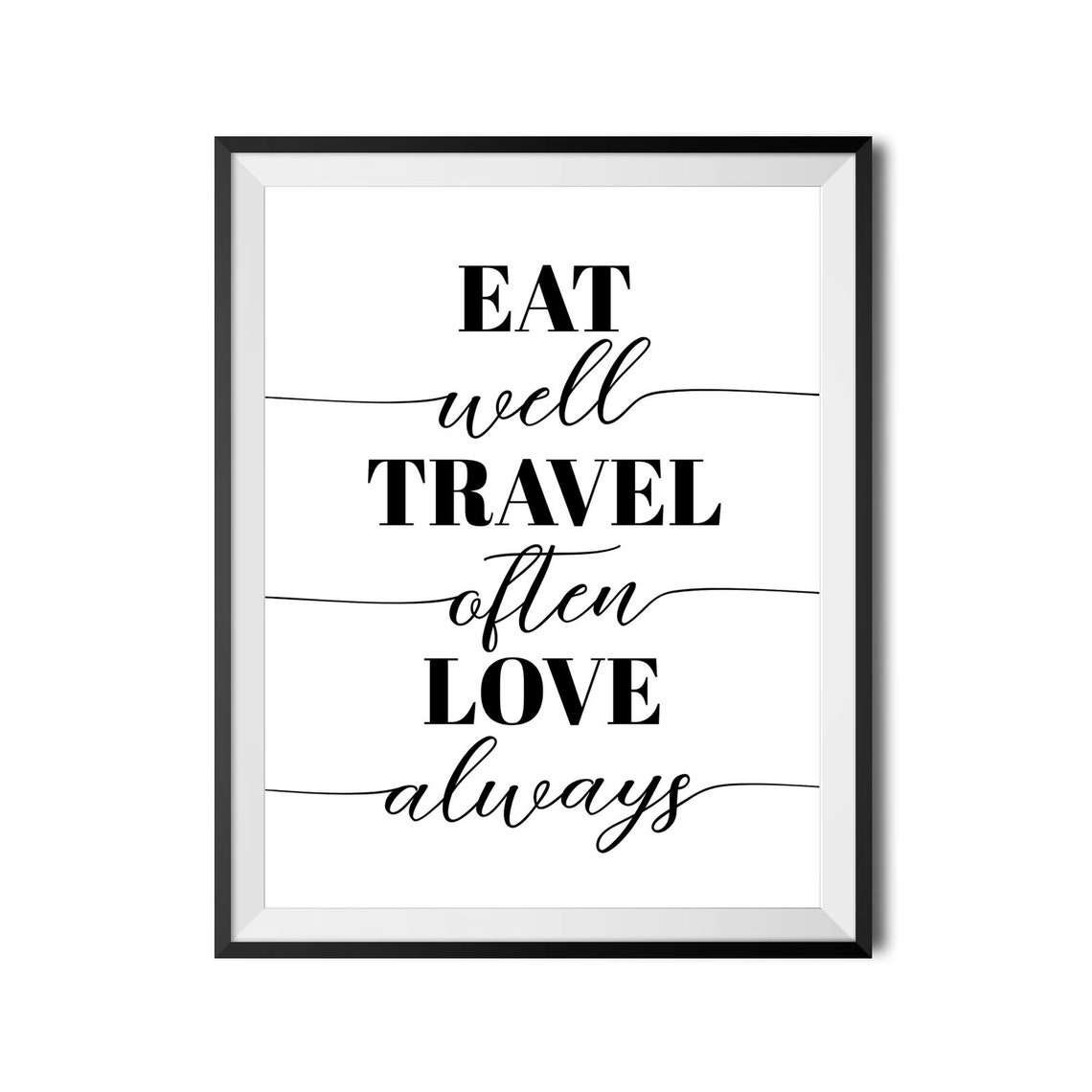 Eat Well Travel Often Love Always Wanderlust Inspiration Wall Art - Image 3
