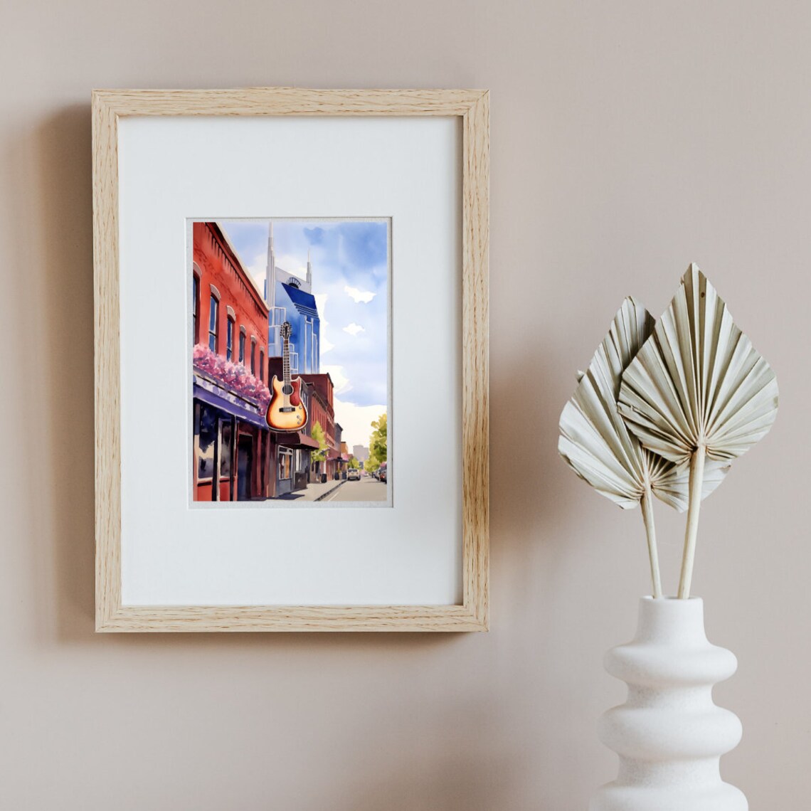 Broadway Nashville Watercolor Art Print, Tennessee - Image 2