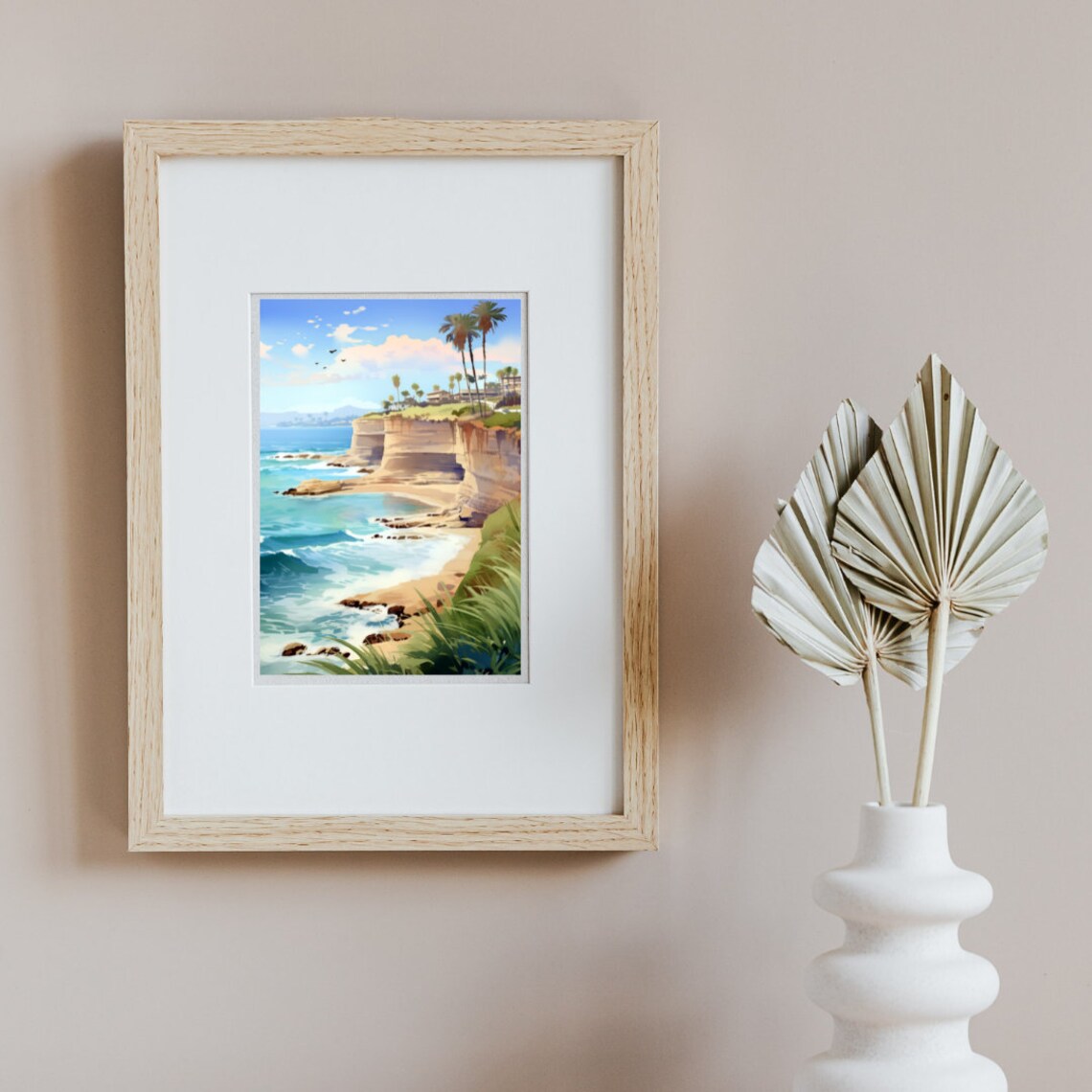 La Jolla Cove Watercolor Art Print, California - Image 3