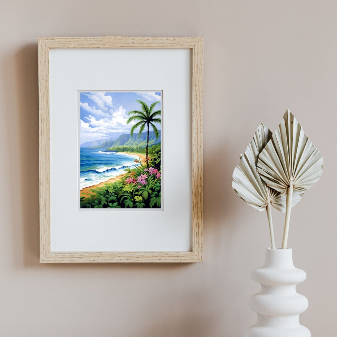 Molokai Watercolor Travel Poster, Hawaii Landscape - Image 2