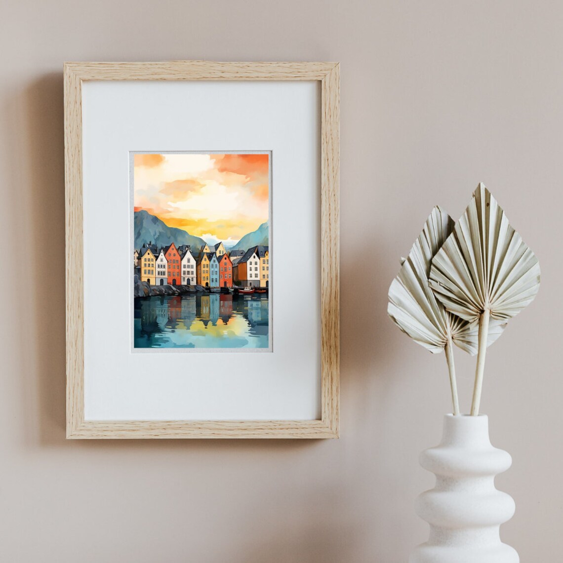 Ålesund Watercolor Travel Poster, Scandinavian City - Image 3