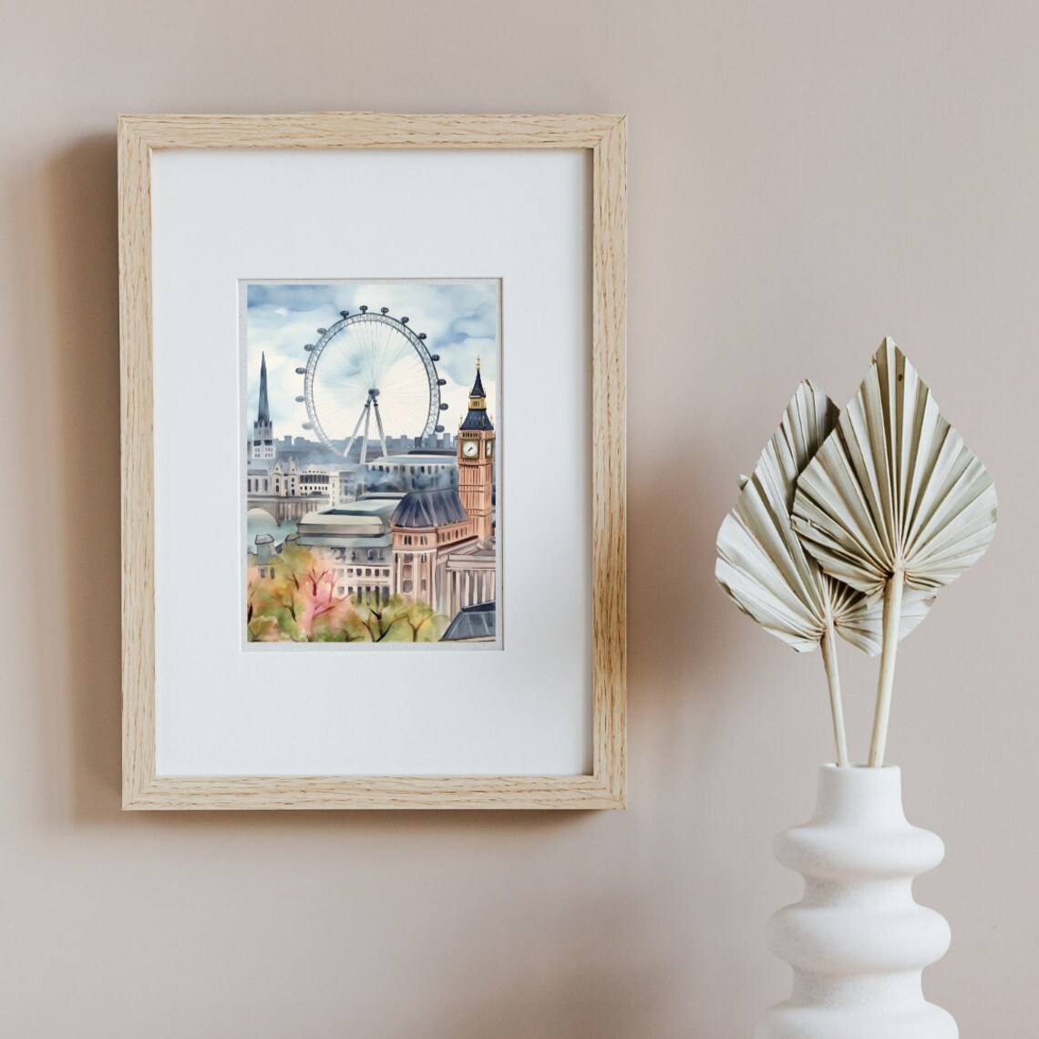 London Watercolor Travel Poster, British Landmark - Image 2