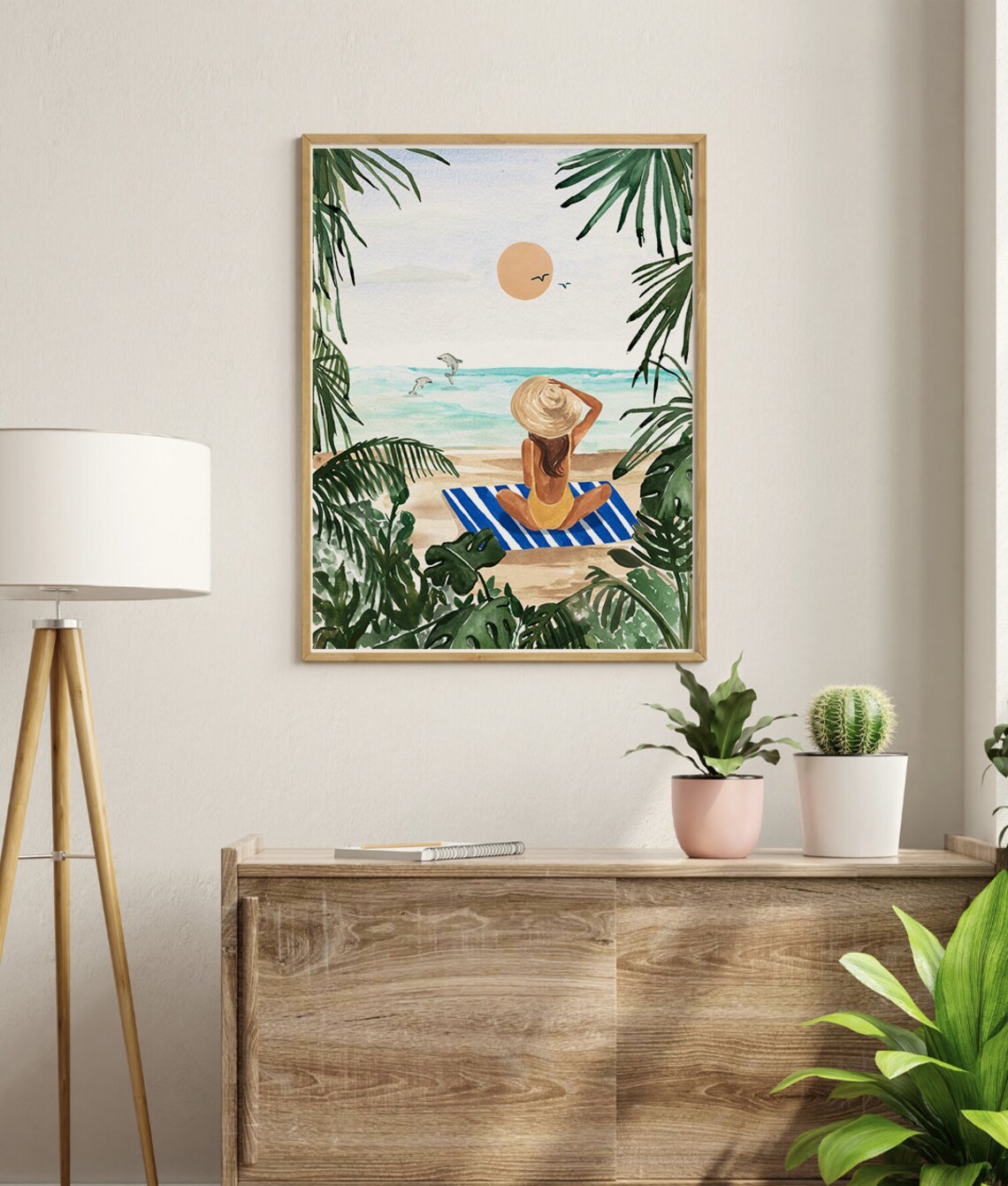 Boho Tropical Botanical Art Print, Summer Boho Decor - Image 3