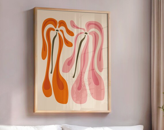 Matisse Two Flowers Print Boho Modern Art Exhibition Mid Century Wall Art Bedroom Wall Decor Living Room Art