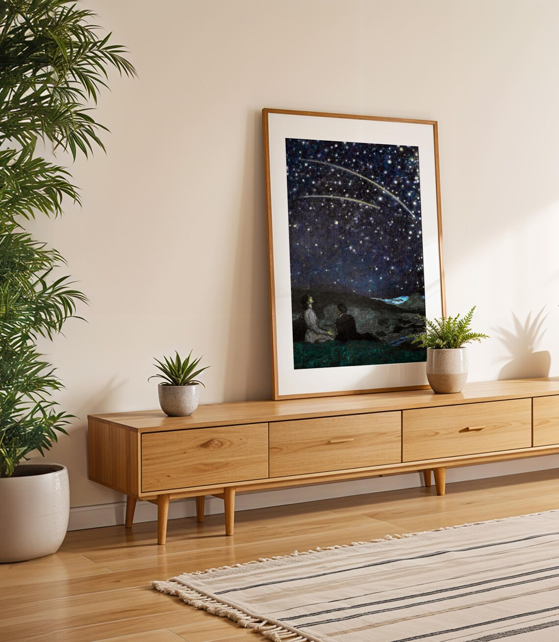 Shooting Stars Night Sky, Vintage Wall Art Print - Image 2