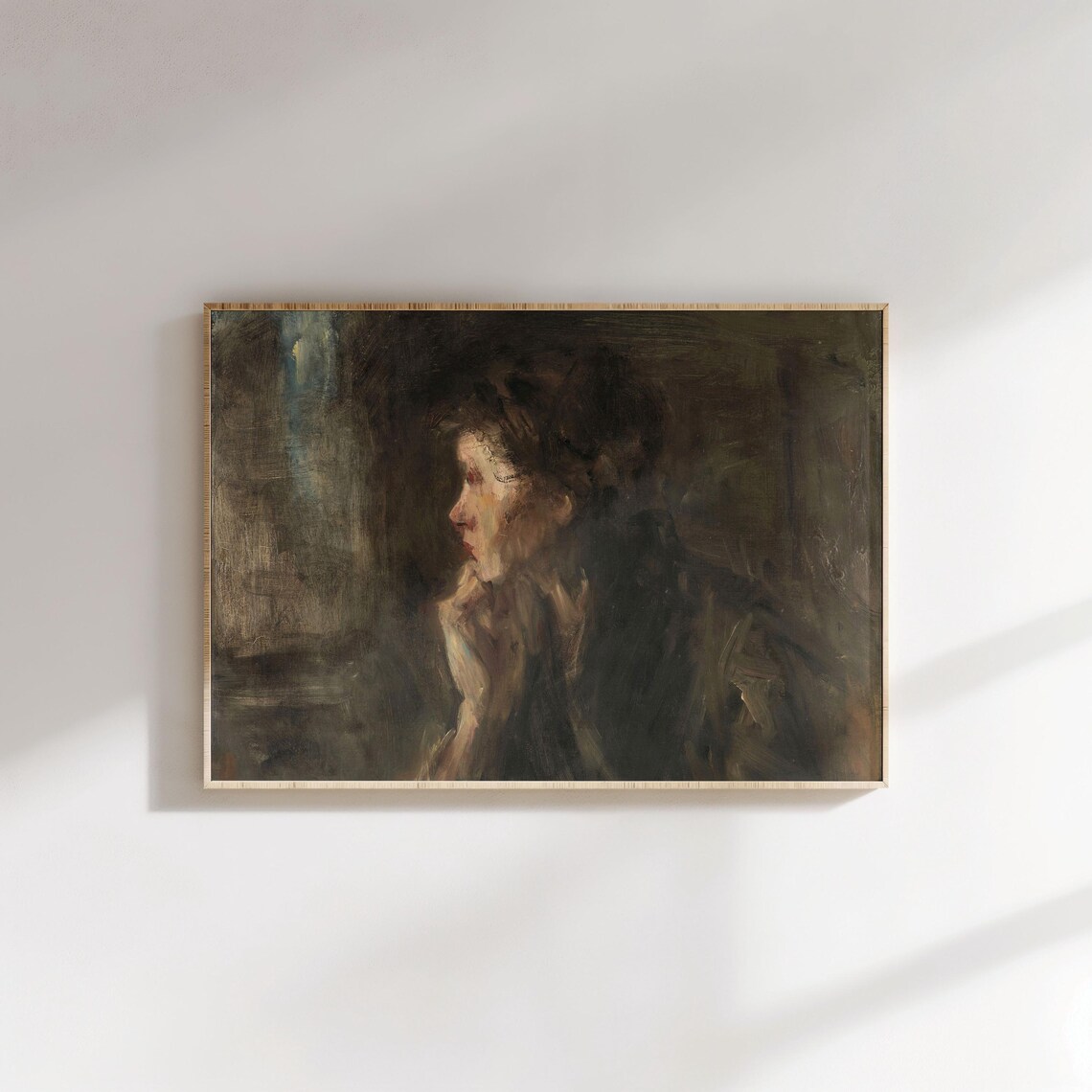 Antique Moody Portrait, Vintage Cottage Core Art Print - Image 2