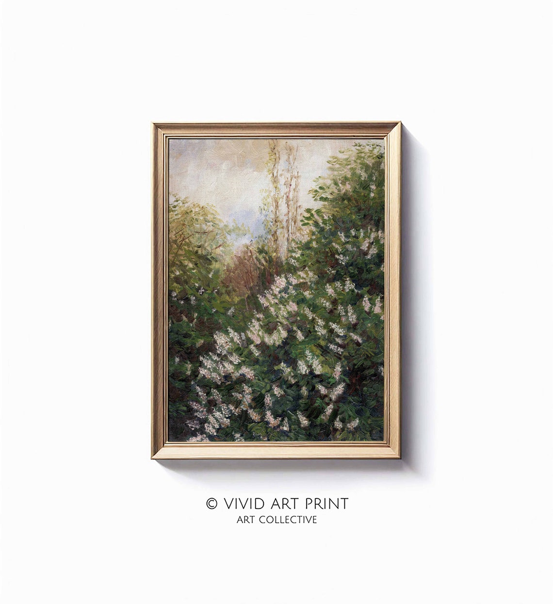 Vintage Landscape Art Lilac Tree Wall Art Decor Vivid Art Print Lt 201