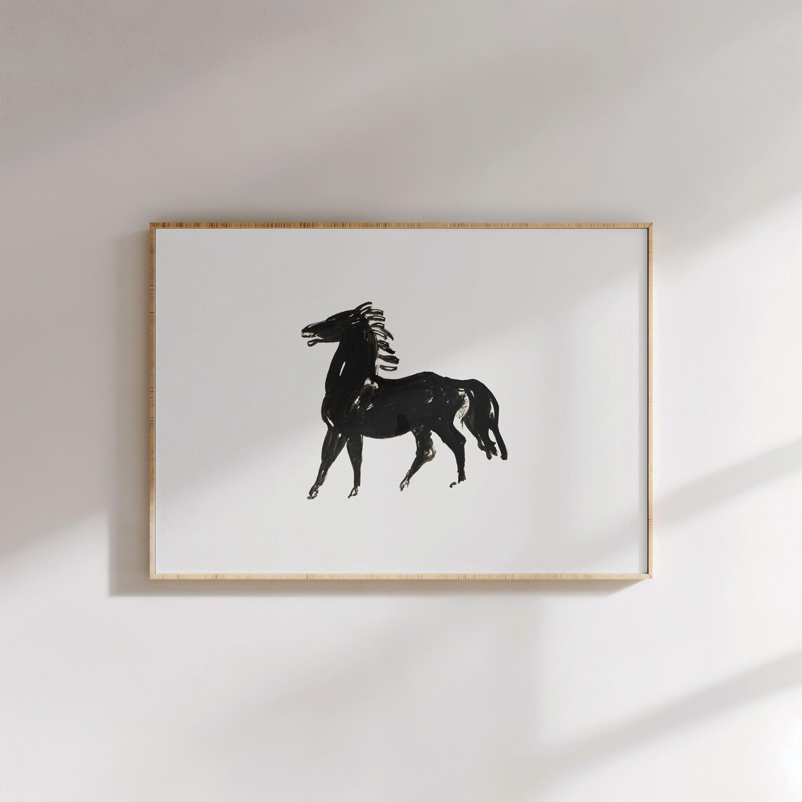 Vintage Horse Ink Drawing, Minimalist Abstract Art - Image 2