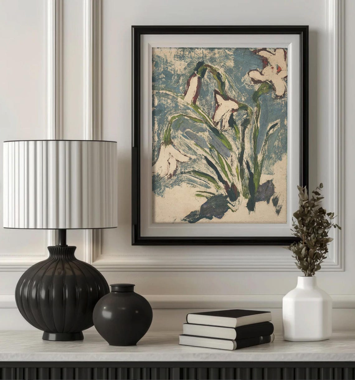 Vintage Abstract Lilies, Botanical Art Print - Image 2