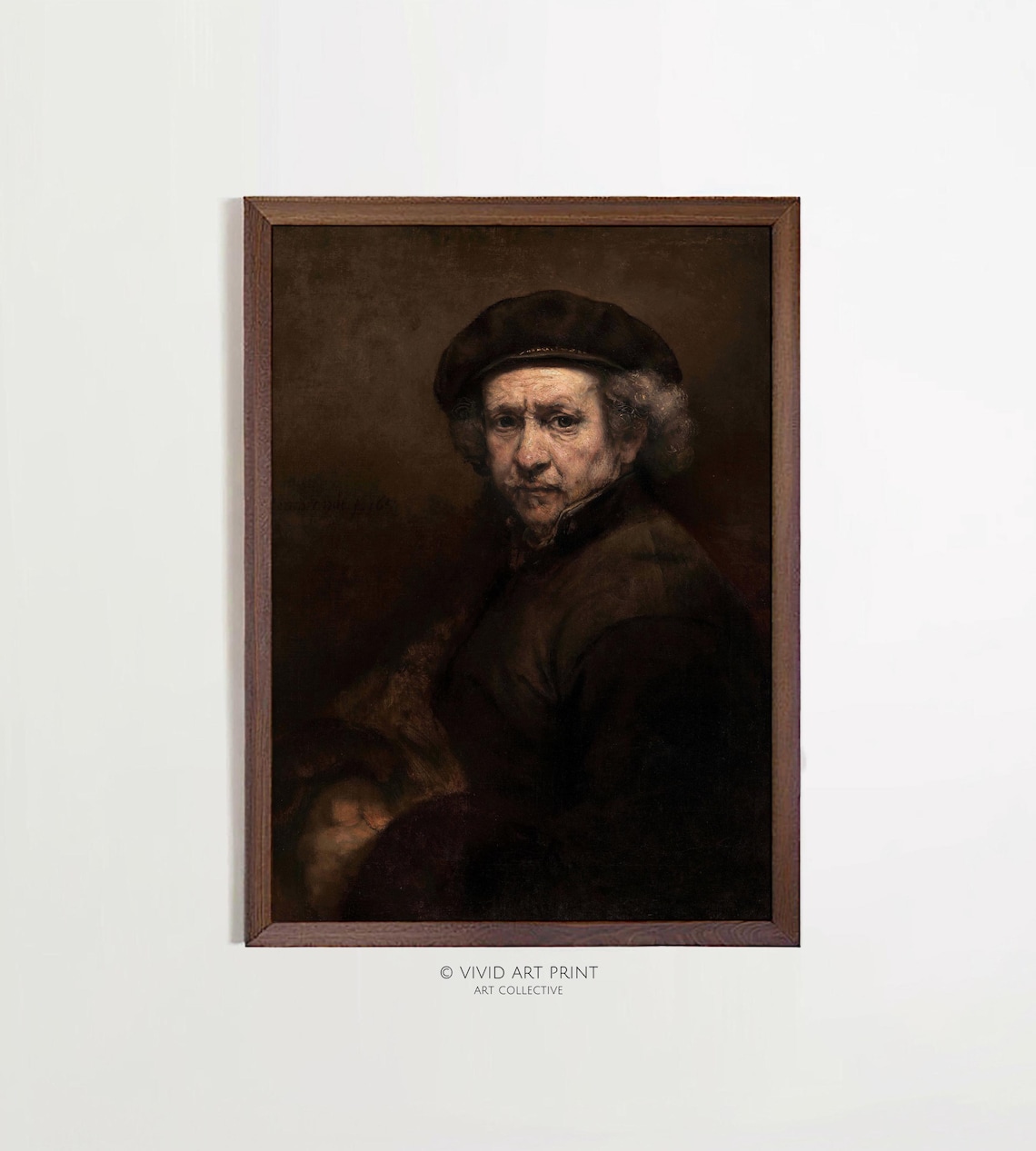Vintage Baroque Self Portrait, Rembrandt Art Print